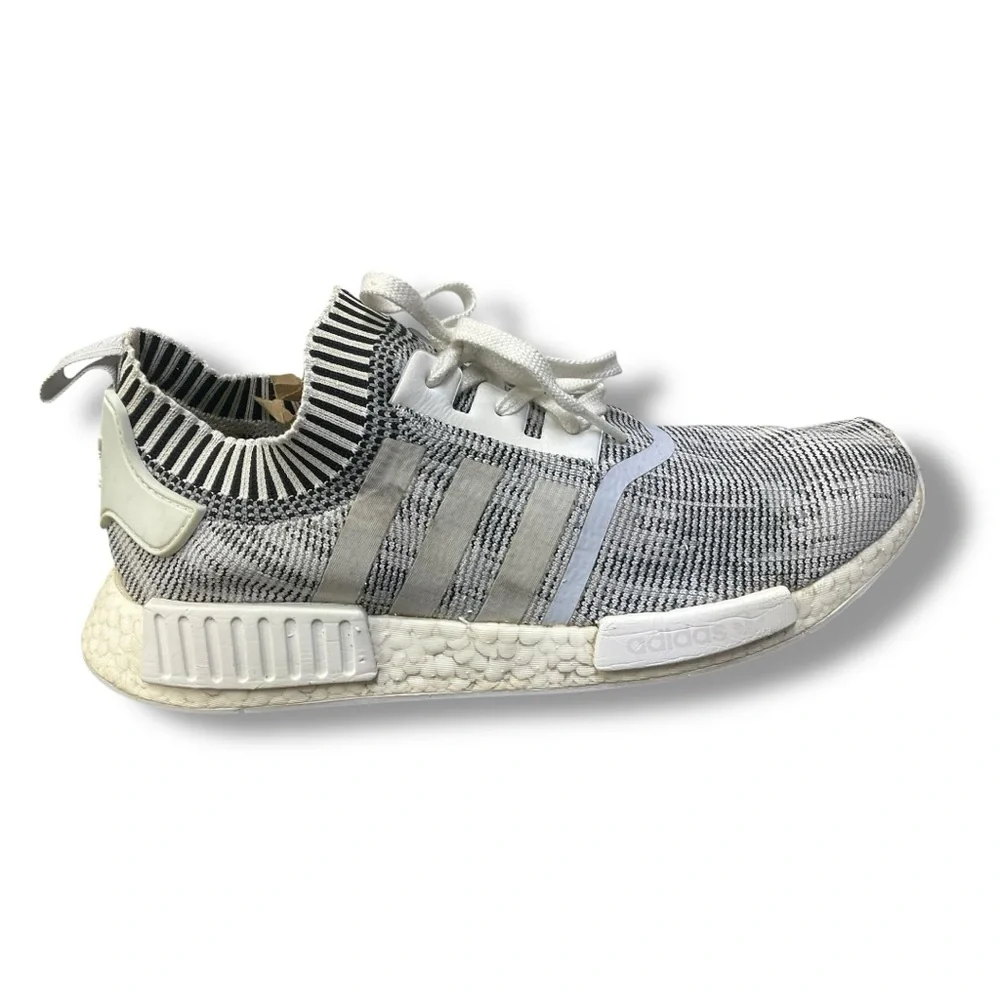 ⚪ Adidas NMD_R1 Primeknit Zebra Men’s Size 12 |‎ White Black Boost Sneakers
